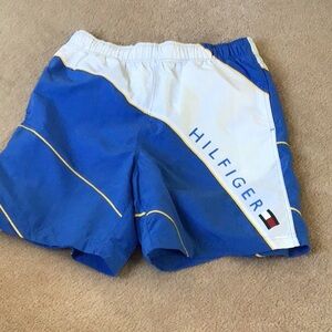 Tommy Hilfiger Blue and White Swim Shorts